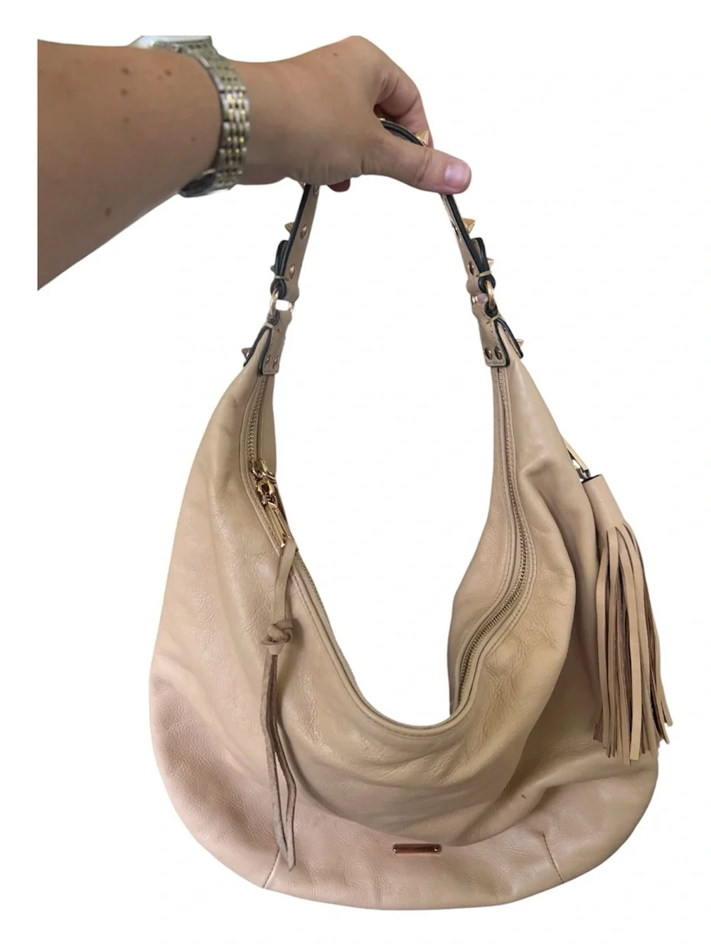 Rebecca Minkoff Tan Leather Bailey Tassel Hobo Bag